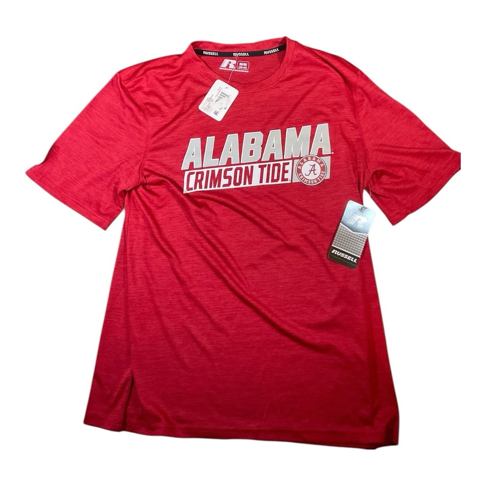 Russell University Of Alabama Crimson Tide T-Shirt M 38-40‎ Red Spell Out SEC